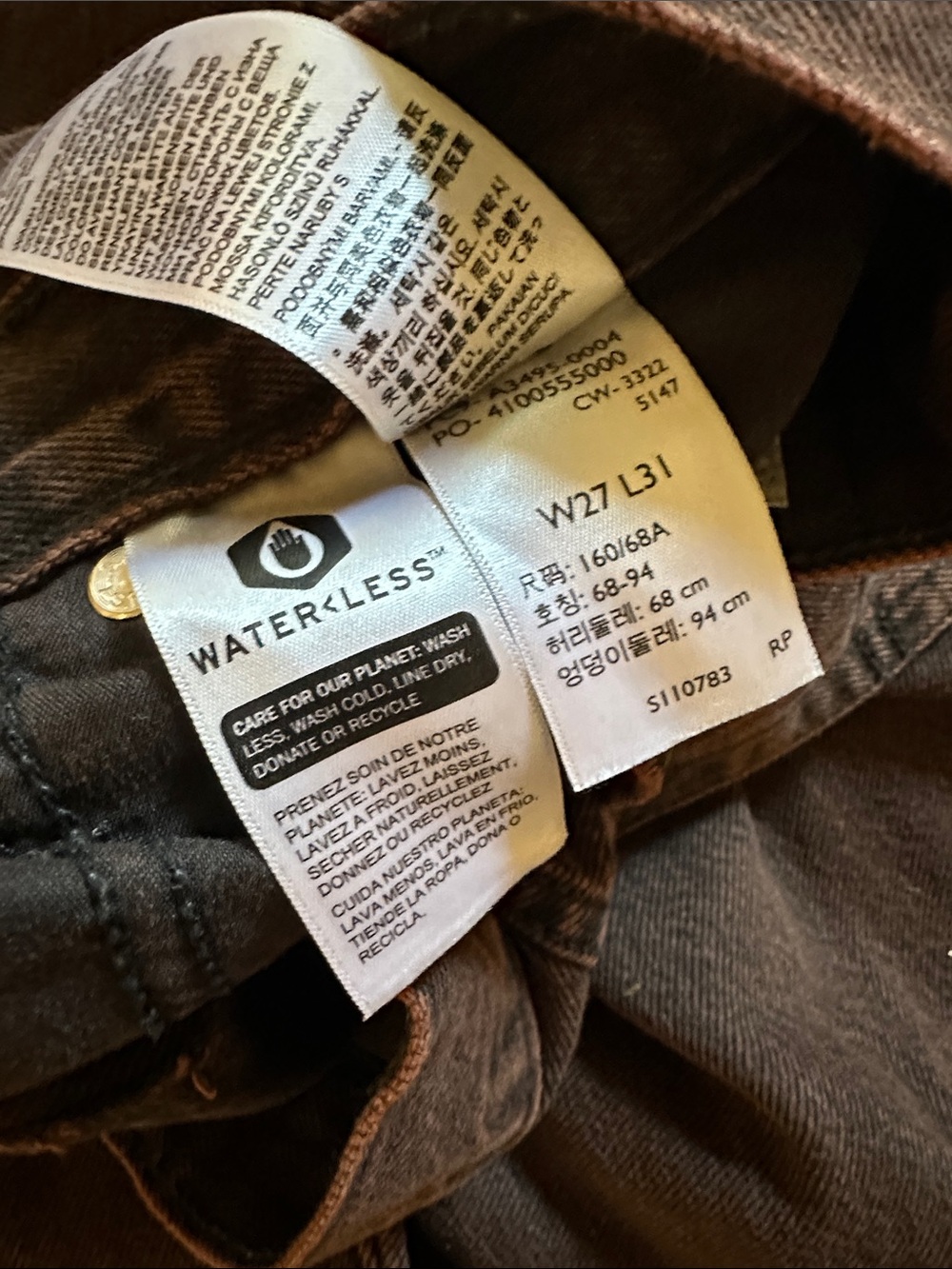Levi’s Baggy Bootcut Jeans in Acid Wash Brown/Rust 27x31 - Picture 3 of 4